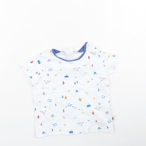 NEXT Baby Multicoloured Striped Cotton Basic Casual Size 3-6 Months Round Neck