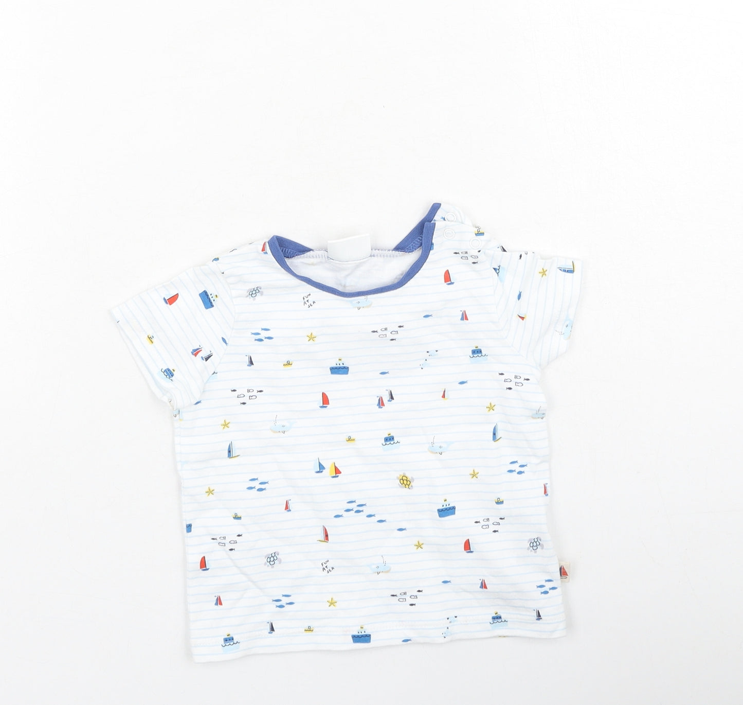 NEXT Baby Multicoloured Striped Cotton Basic Casual Size 3-6 Months Round Neck