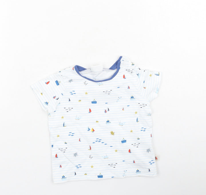 NEXT Baby Multicoloured Striped Cotton Basic Casual Size 3-6 Months Round Neck