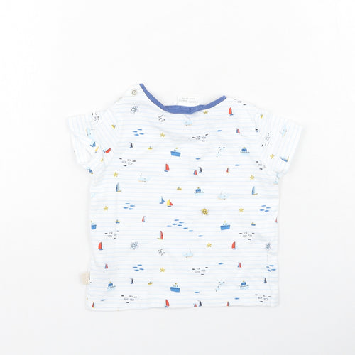 NEXT Baby Multicoloured Striped Cotton Basic Casual Size 3-6 Months Round Neck