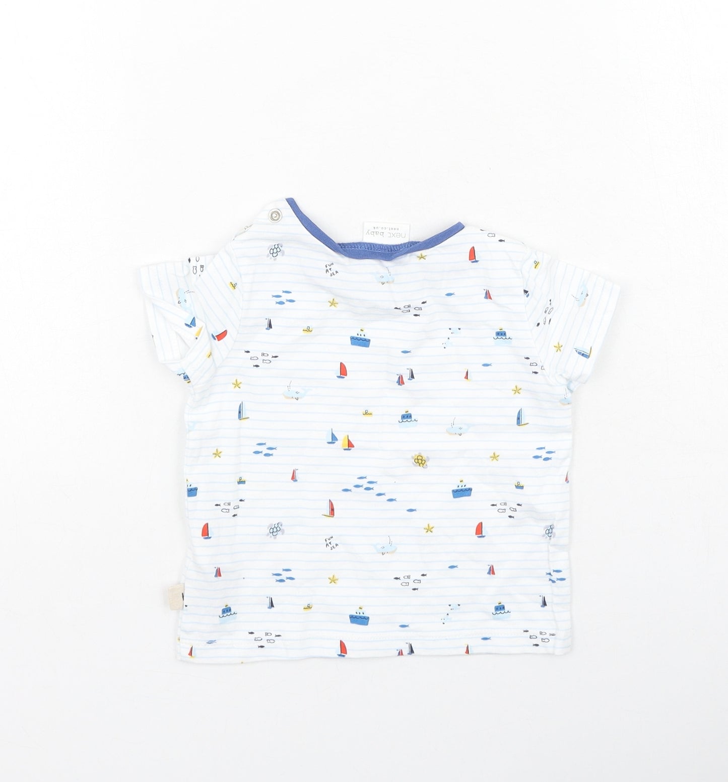 NEXT Baby Multicoloured Striped Cotton Basic Casual Size 3-6 Months Round Neck