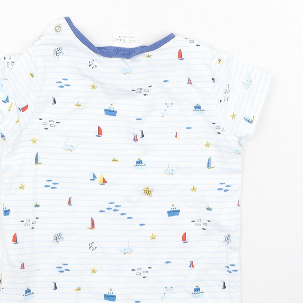 NEXT Baby Multicoloured Striped Cotton Basic Casual Size 3-6 Months Round Neck