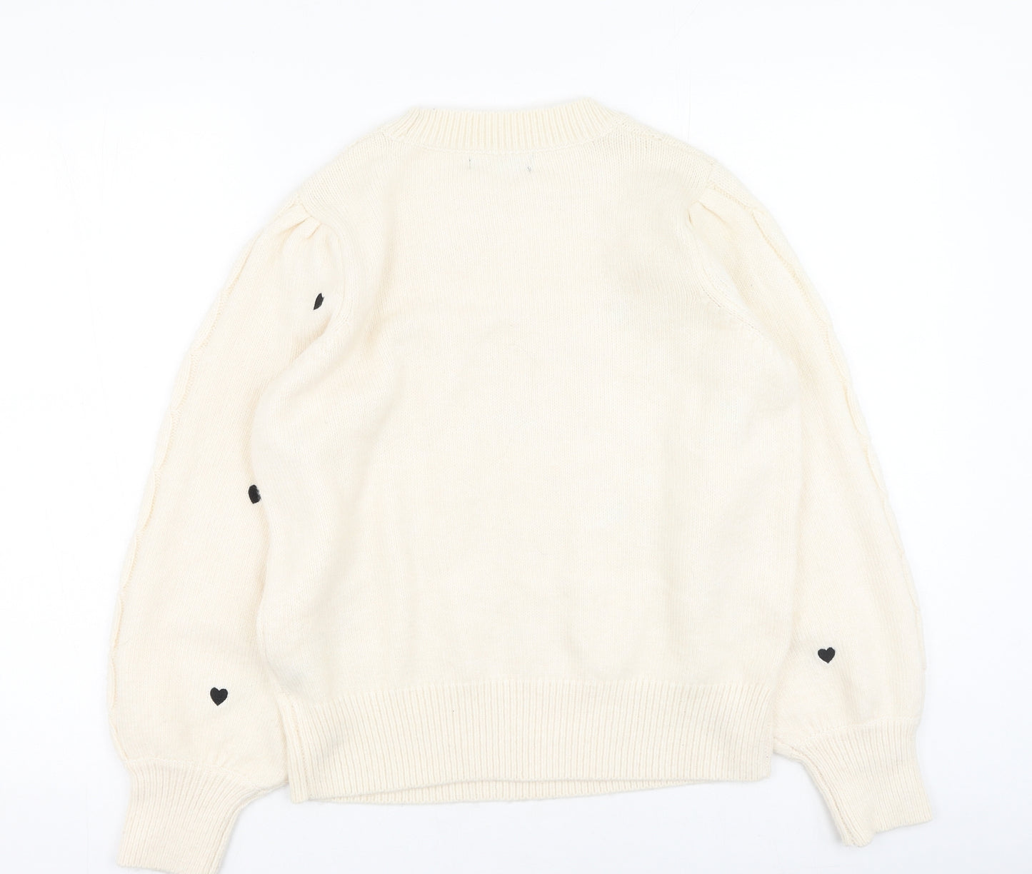 F&F Womens Beige Round Neck  Acrylic Pullover Jumper Size 14