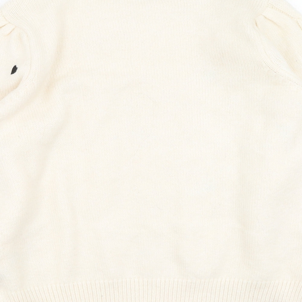 F&F Womens Beige Round Neck  Acrylic Pullover Jumper Size 14