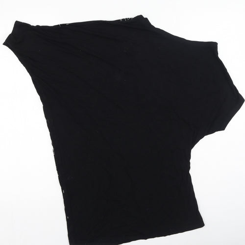 Annie Womens Black  Cotton Basic Blouse Size M Round Neck