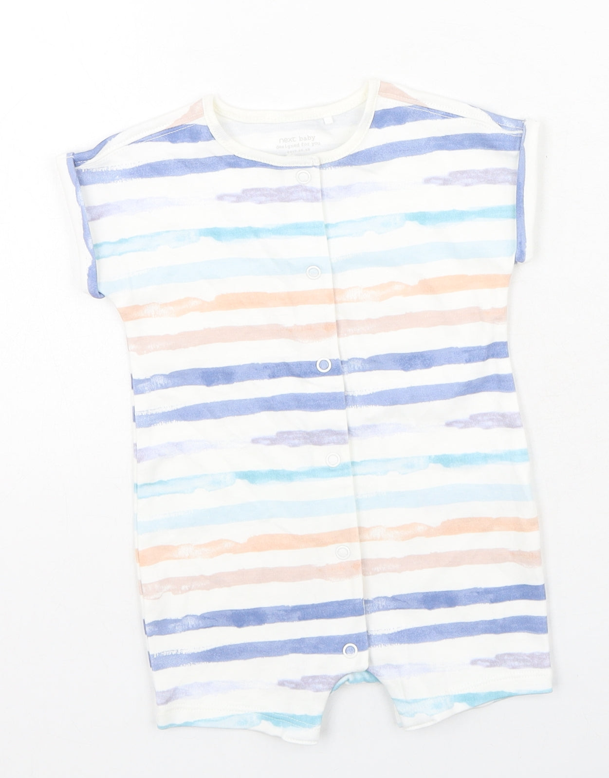 NEXT Baby Multicoloured Striped Cotton Babygrow One-Piece Size 3-6 Months