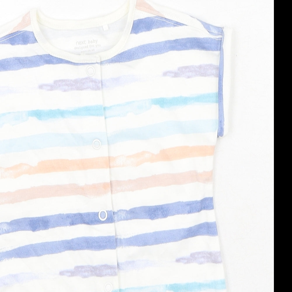 NEXT Baby Multicoloured Striped Cotton Babygrow One-Piece Size 3-6 Months