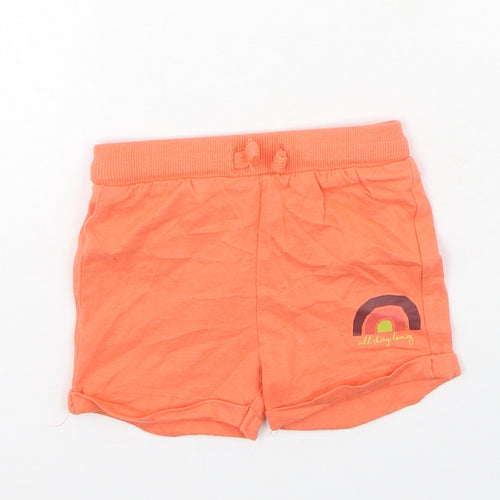 F&F Boys Orange  Cotton Jogger Trousers Size 3-6 Months