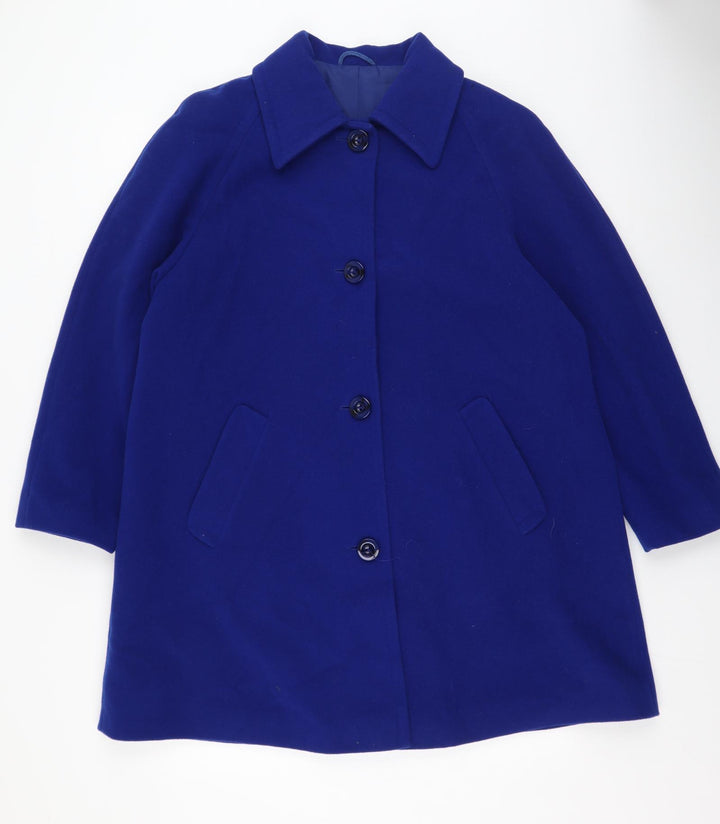 Preworn Womens Blue Trench Coat Coatigan Size 10