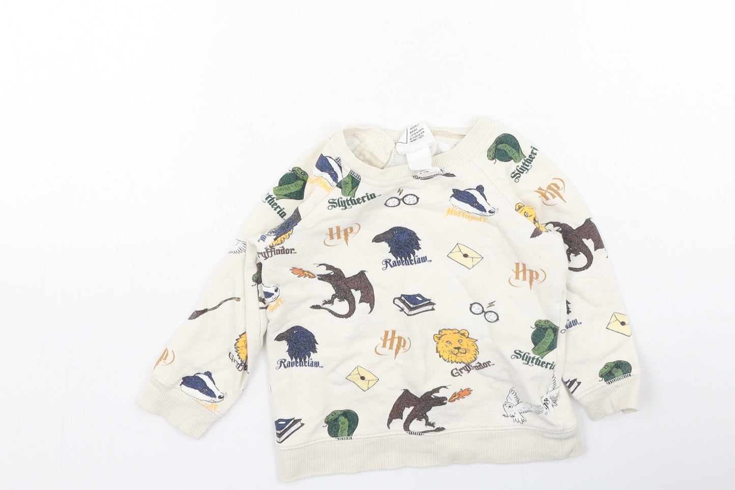 h& Boys Beige  Cotton Pullover Jumper Size 12-18 Months