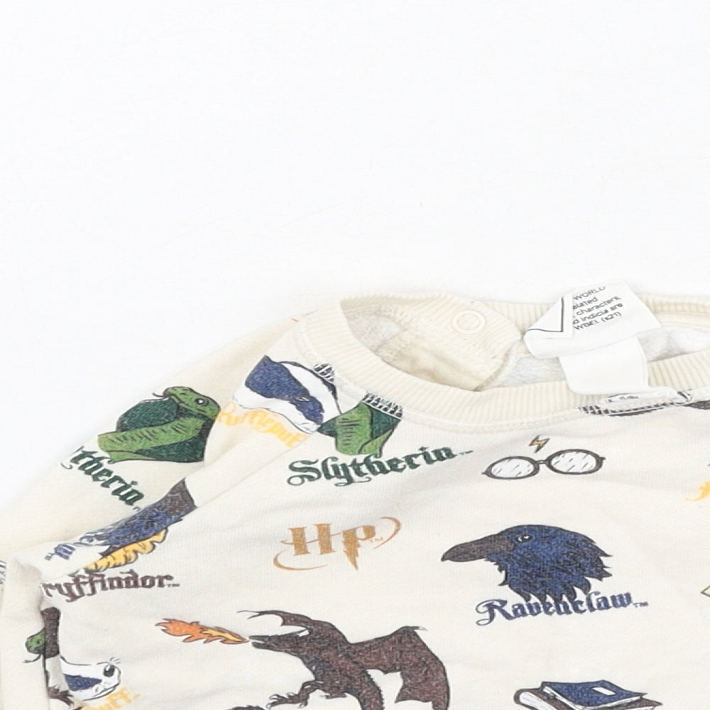 h& Boys Beige  Cotton Pullover Jumper Size 12-18 Months
