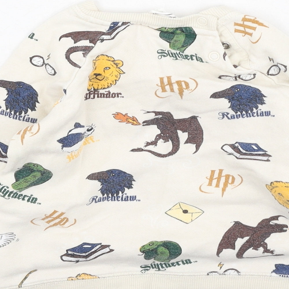 h& Boys Beige  Cotton Pullover Jumper Size 12-18 Months