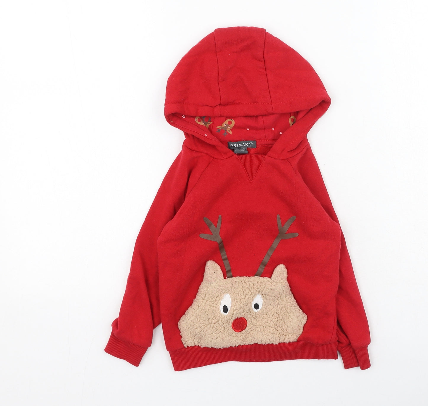 Primark  Boys Red  Cotton Pullover Jumper Size 24 Months   - Christmas Jumper