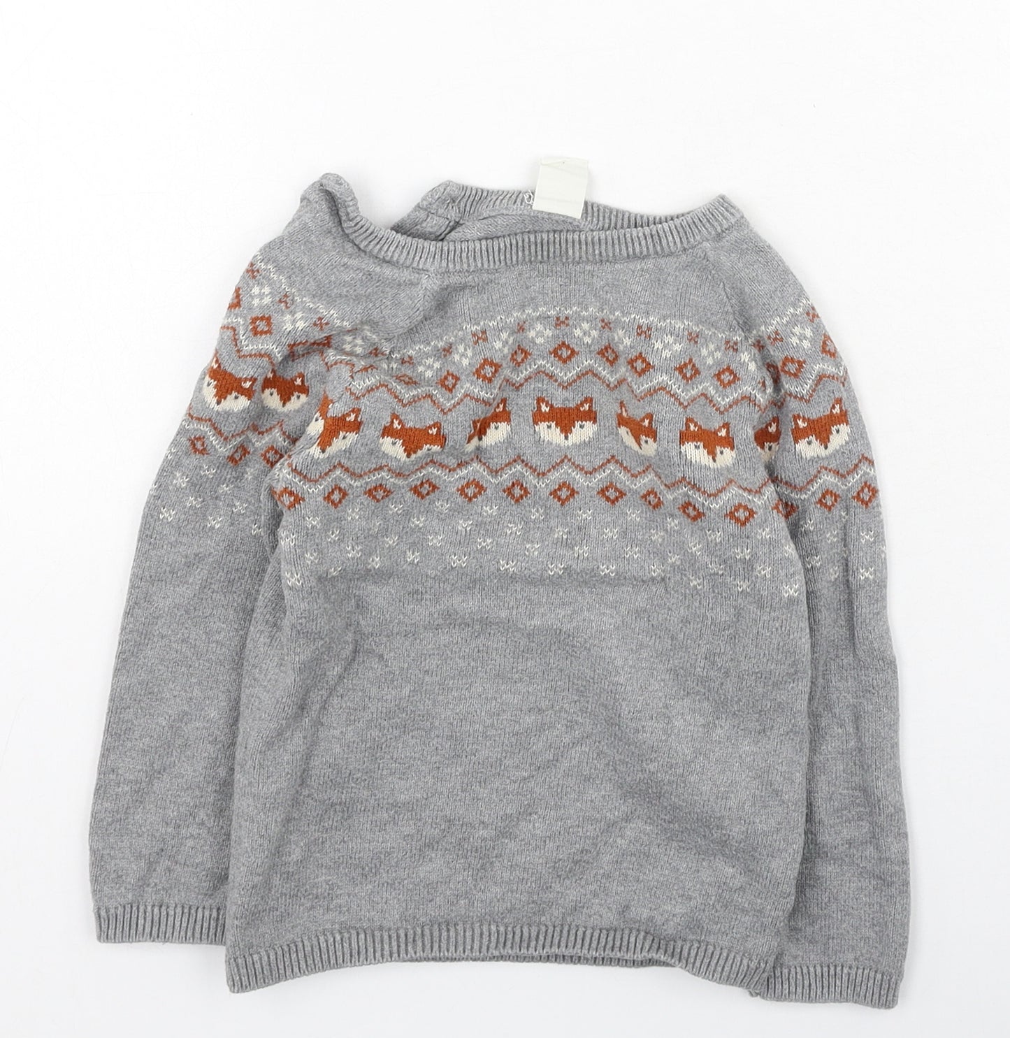 H&M Boys Grey  Cotton Pullover Jumper Size 24 Months