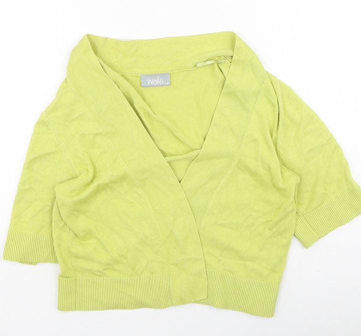 Wallis Womens Green Round Neck Viscose Cardigan Jumper Size M