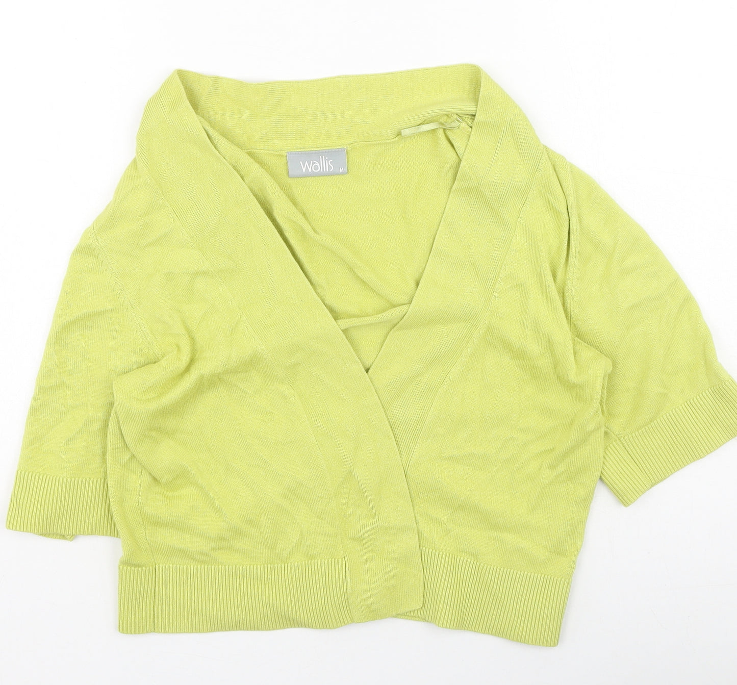 Wallis Womens Green Round Neck  Viscose Cardigan Jumper Size M