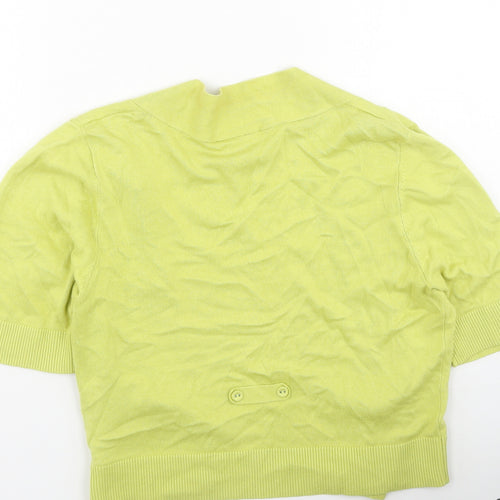 Wallis Womens Green Round Neck  Viscose Cardigan Jumper Size M