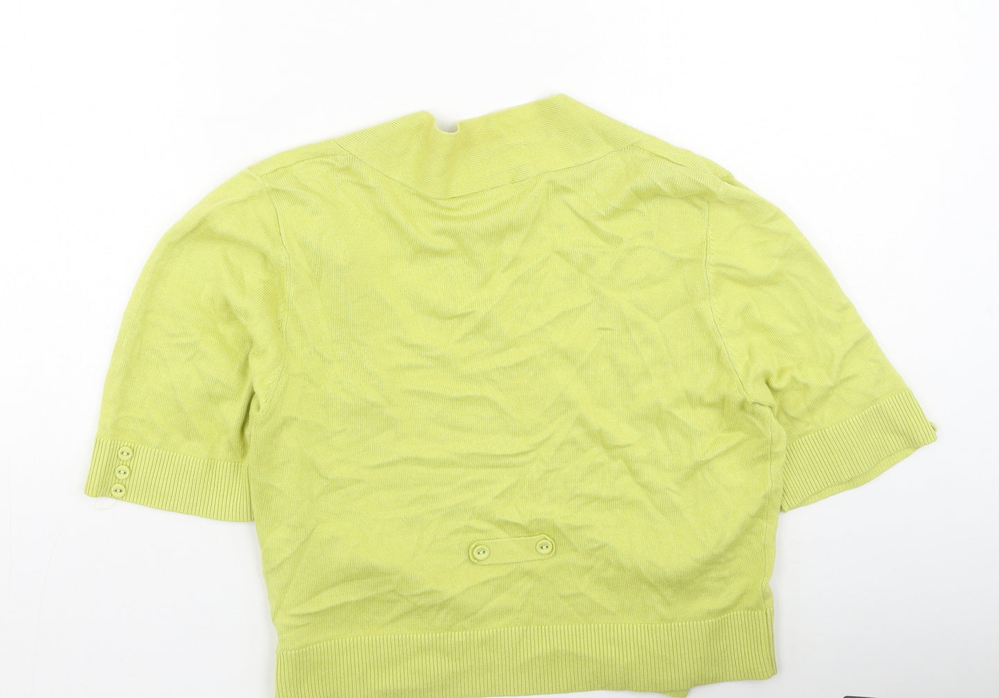 Wallis Womens Green Round Neck  Viscose Cardigan Jumper Size M