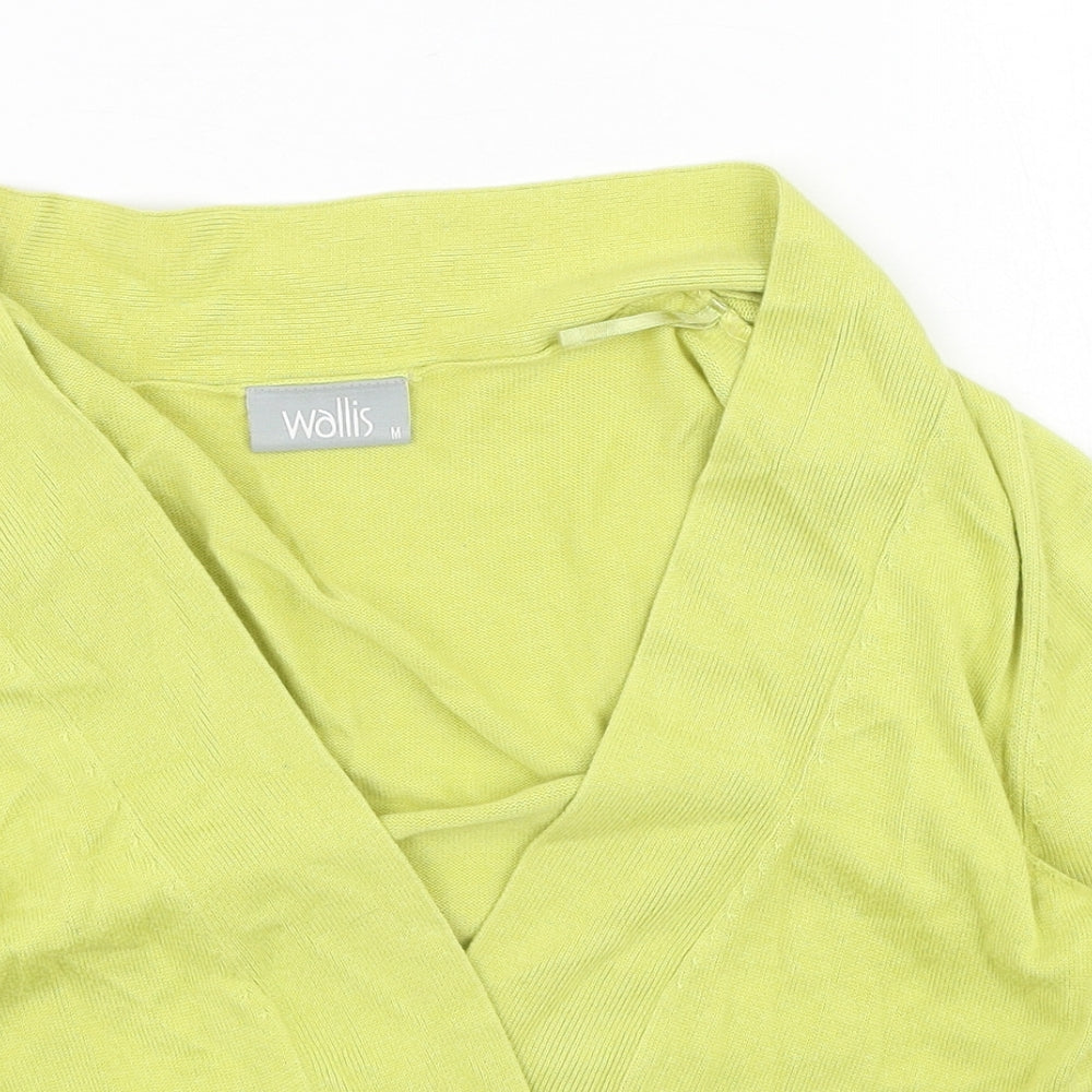 Wallis Womens Green Round Neck  Viscose Cardigan Jumper Size M