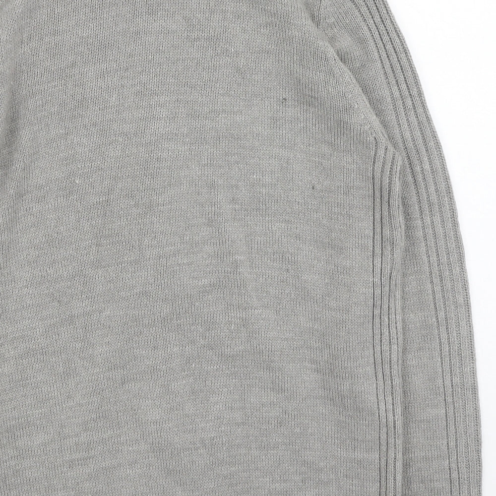 Kensington Mens Grey High Neck  Acrylic Full Zip Jumper Size L