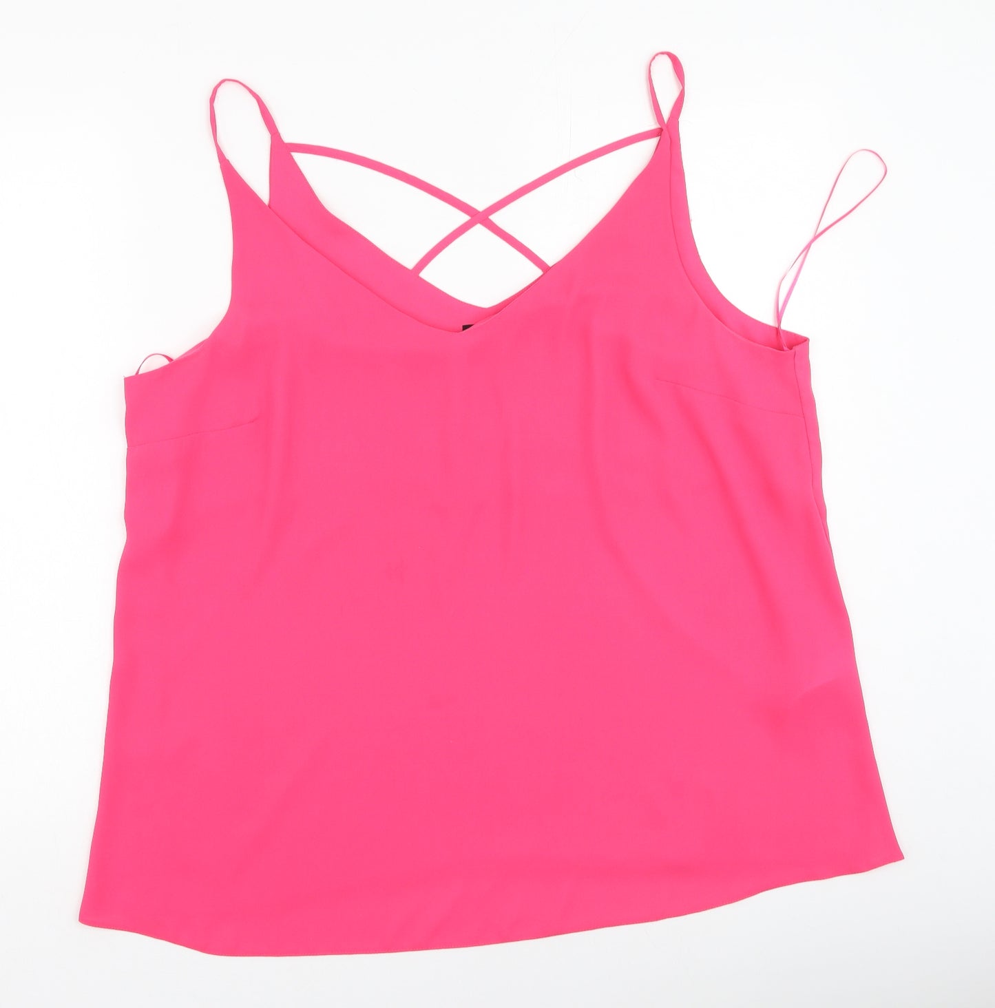 F&F Womens Pink  Polyester Camisole Tank Size 20 V-Neck