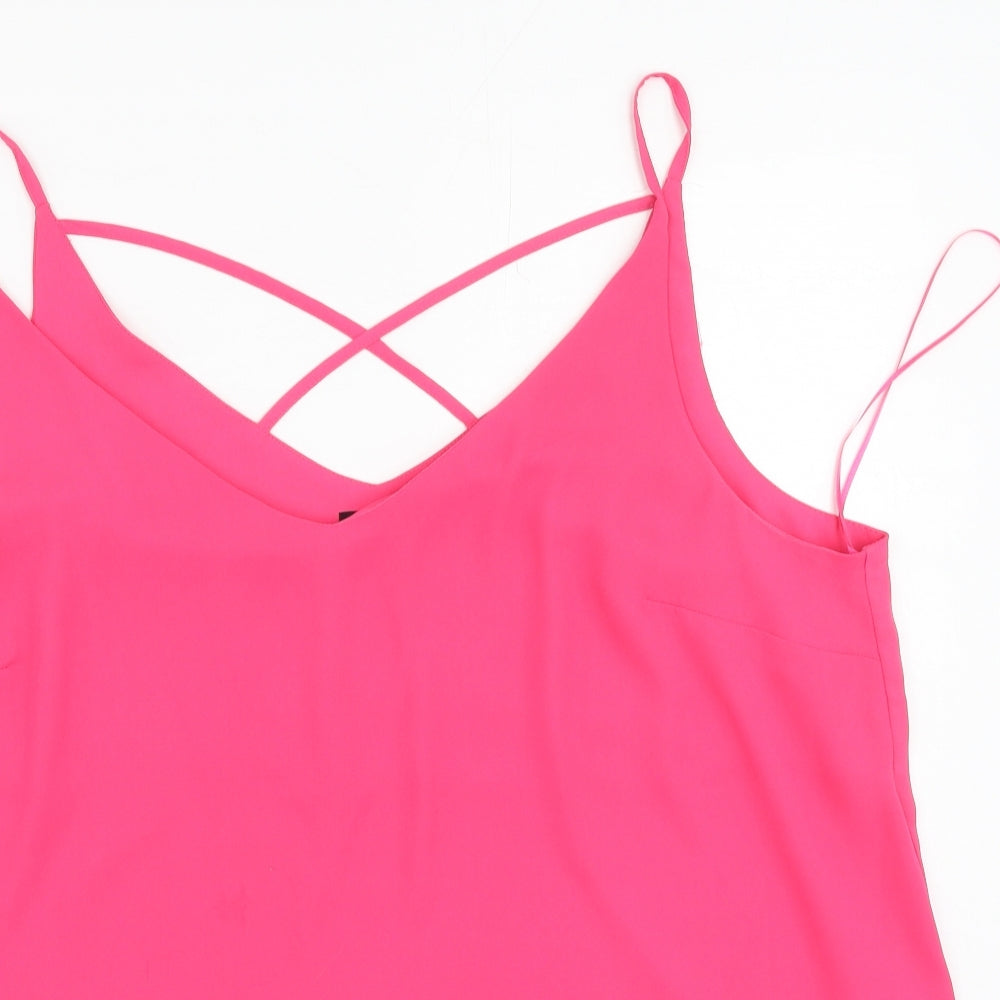 F&F Womens Pink  Polyester Camisole Tank Size 20 V-Neck