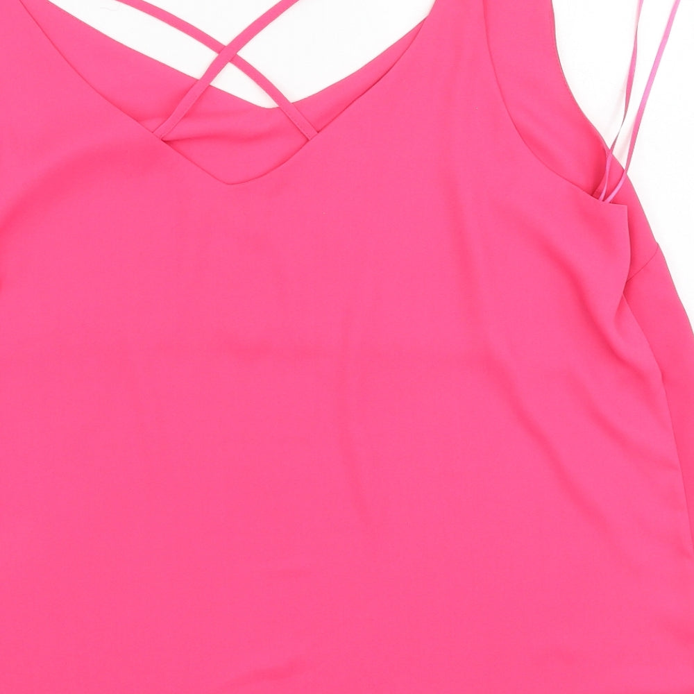 F&F Womens Pink  Polyester Camisole Tank Size 20 V-Neck