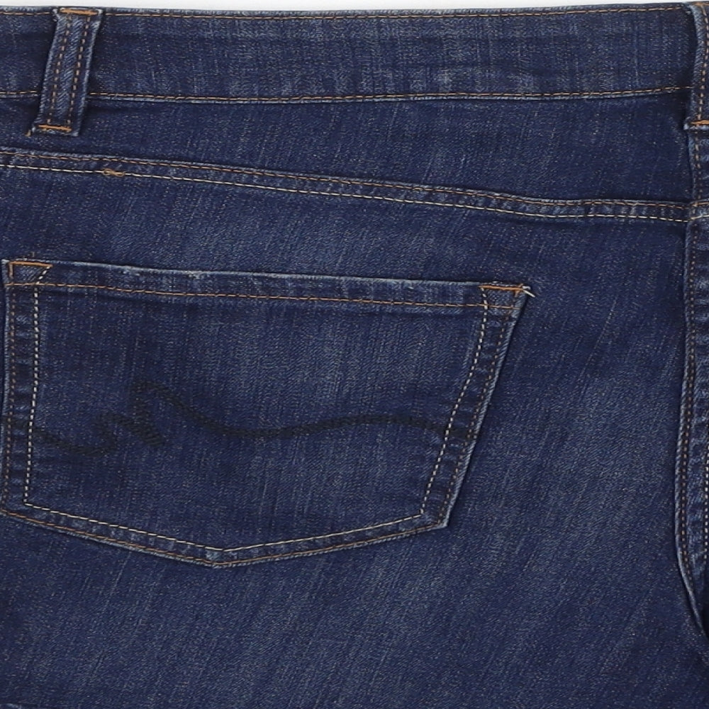 NEXT Womens Blue  Cotton Mom Shorts Size 14 L5.5 in Regular