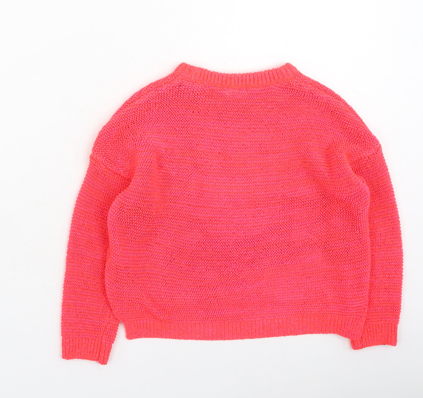 NEXT Girls Pink Round Neck  Acrylic Pullover Jumper Size 3 Years
