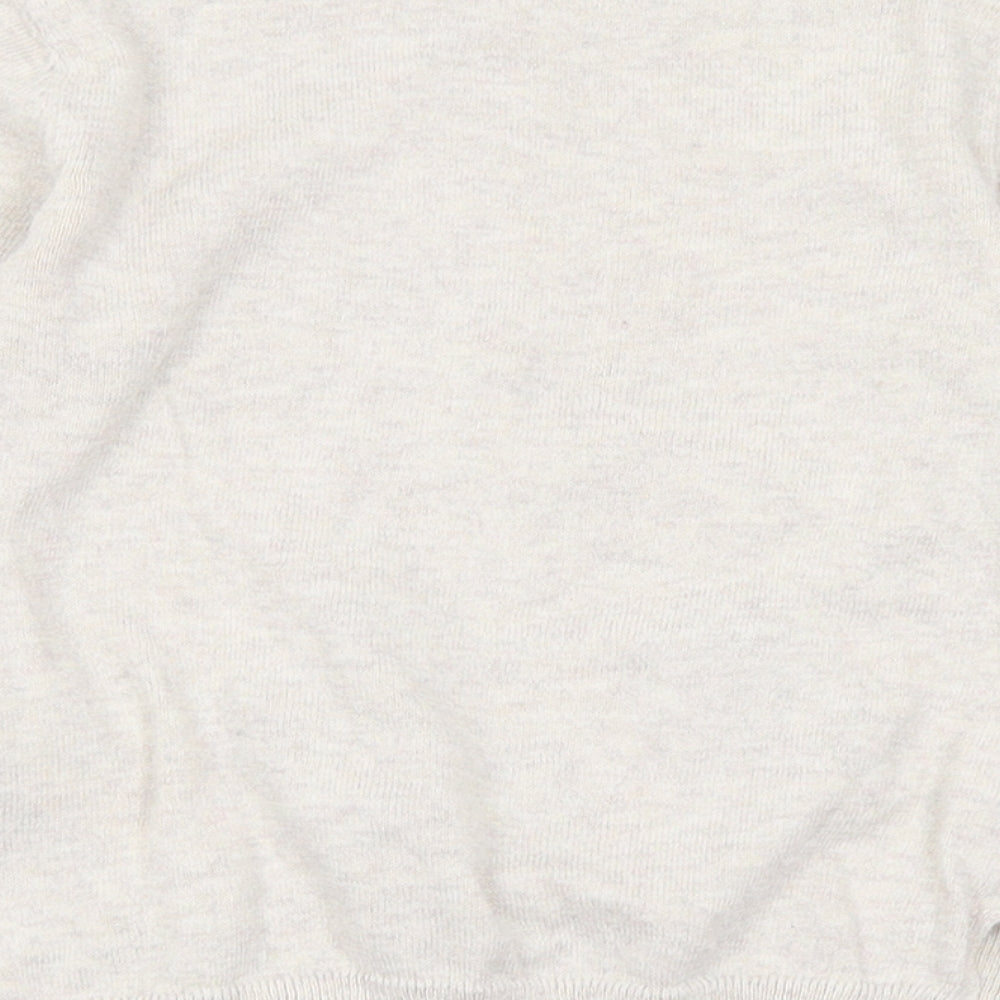 H&M Girls Grey Crew Neck  Cotton Pullover Jumper Size 3-4 Years   - Rabbit
