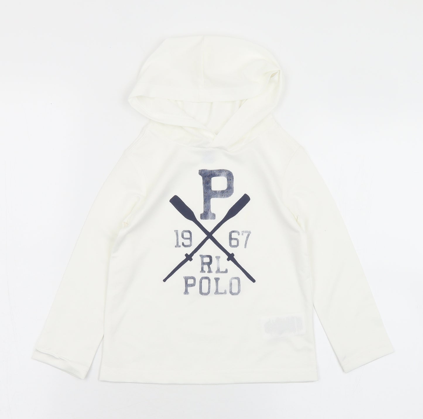 Polo Ralph Lauren Boys White  Polyester Pullover Hoodie Size 3 Years   - Polo
