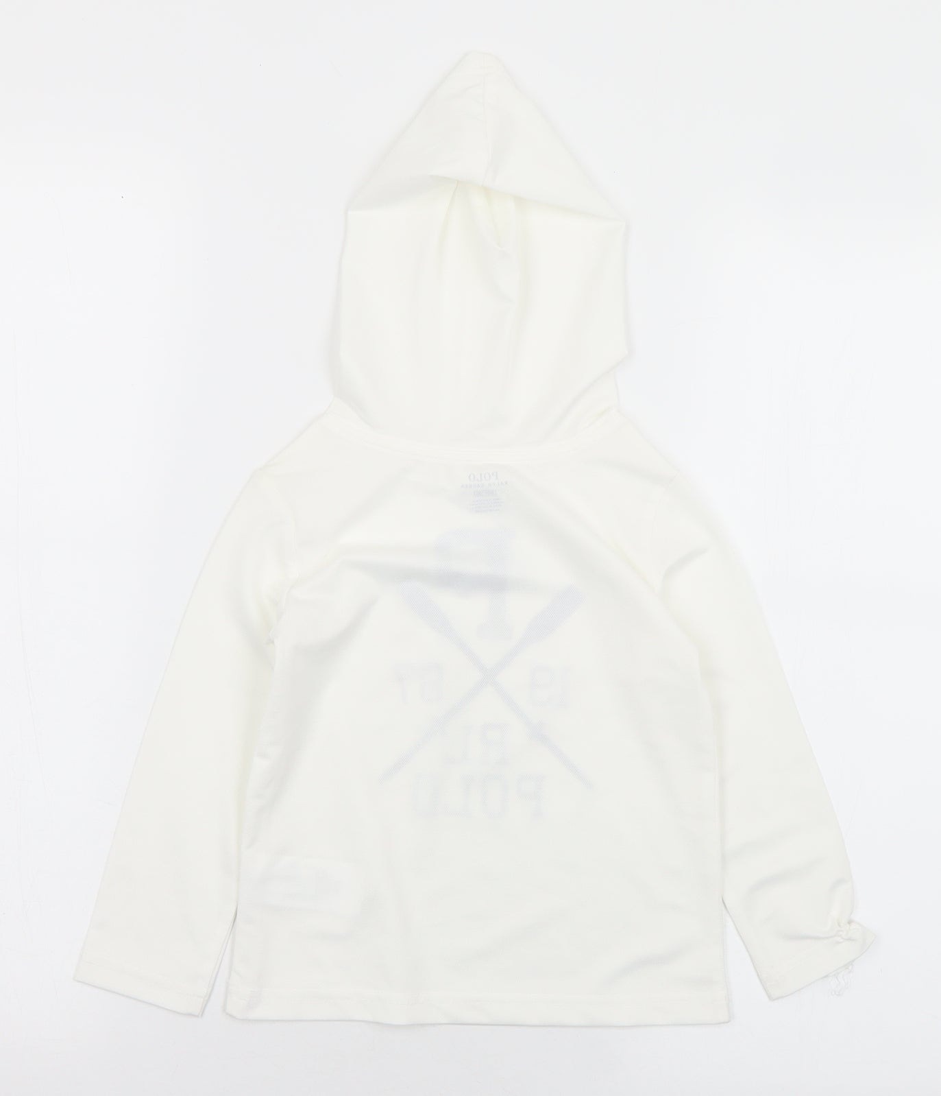 Polo Ralph Lauren Boys White  Polyester Pullover Hoodie Size 3 Years   - Polo