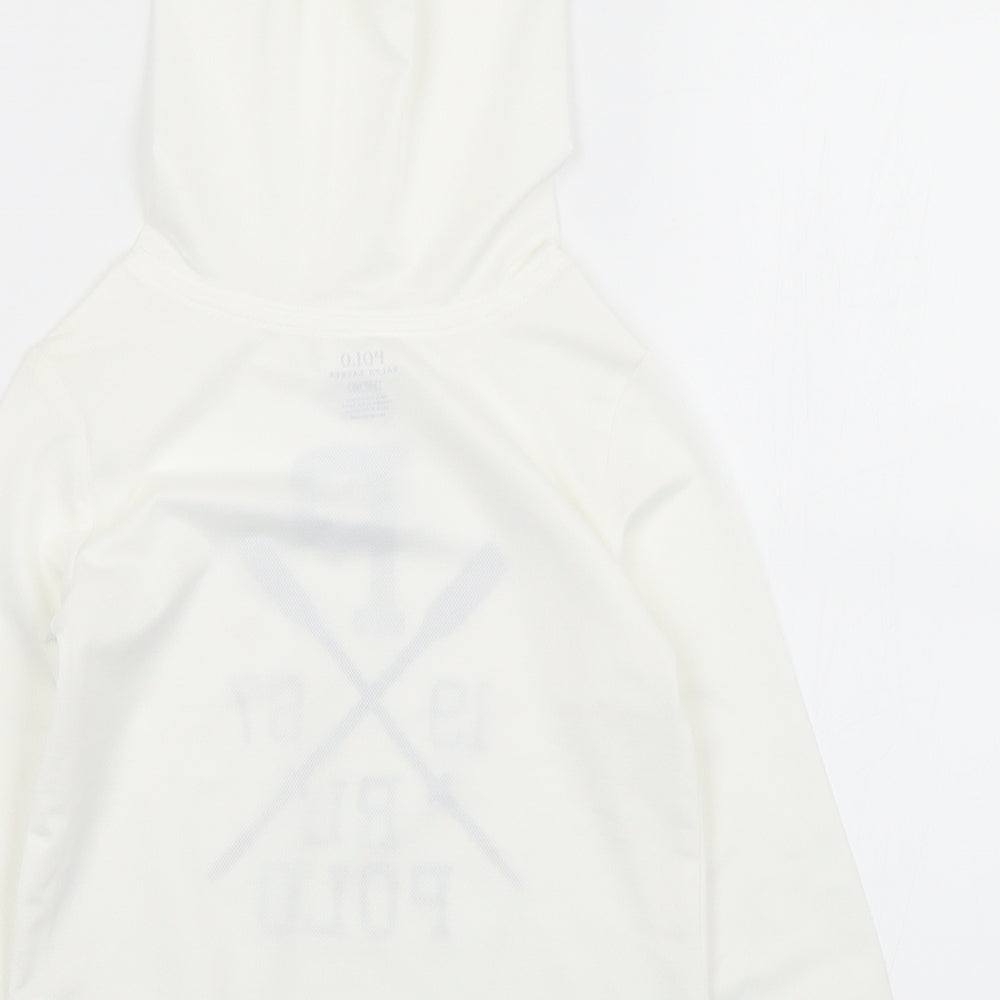 Polo Ralph Lauren Boys White  Polyester Pullover Hoodie Size 3 Years   - Polo