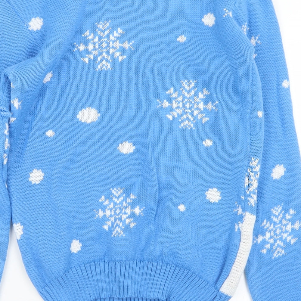 Gazelle Girls Multicoloured Crew Neck  Acrylic Pullover Jumper Size 9-10 Years   - Christmas