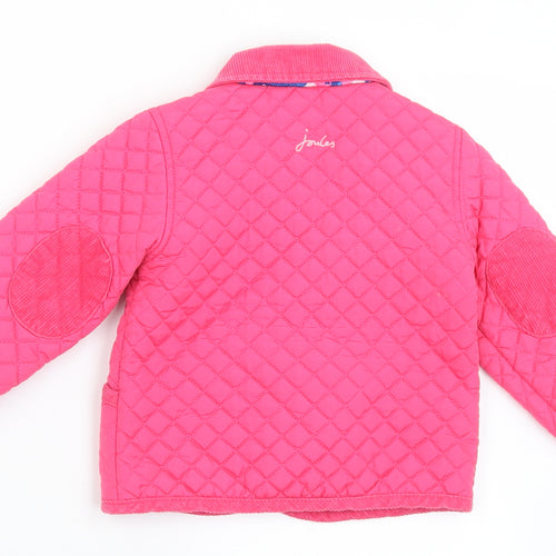 Joules Girls Pink   Quilted Coat Size 9-12 Months   Snap