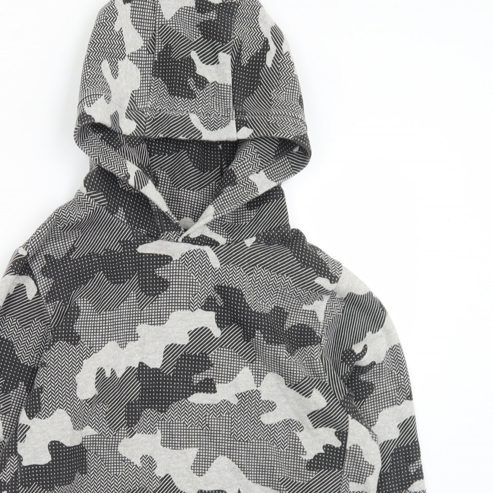 NEXT Boys Grey Camouflage Cotton Pullover Hoodie Size 11 Years