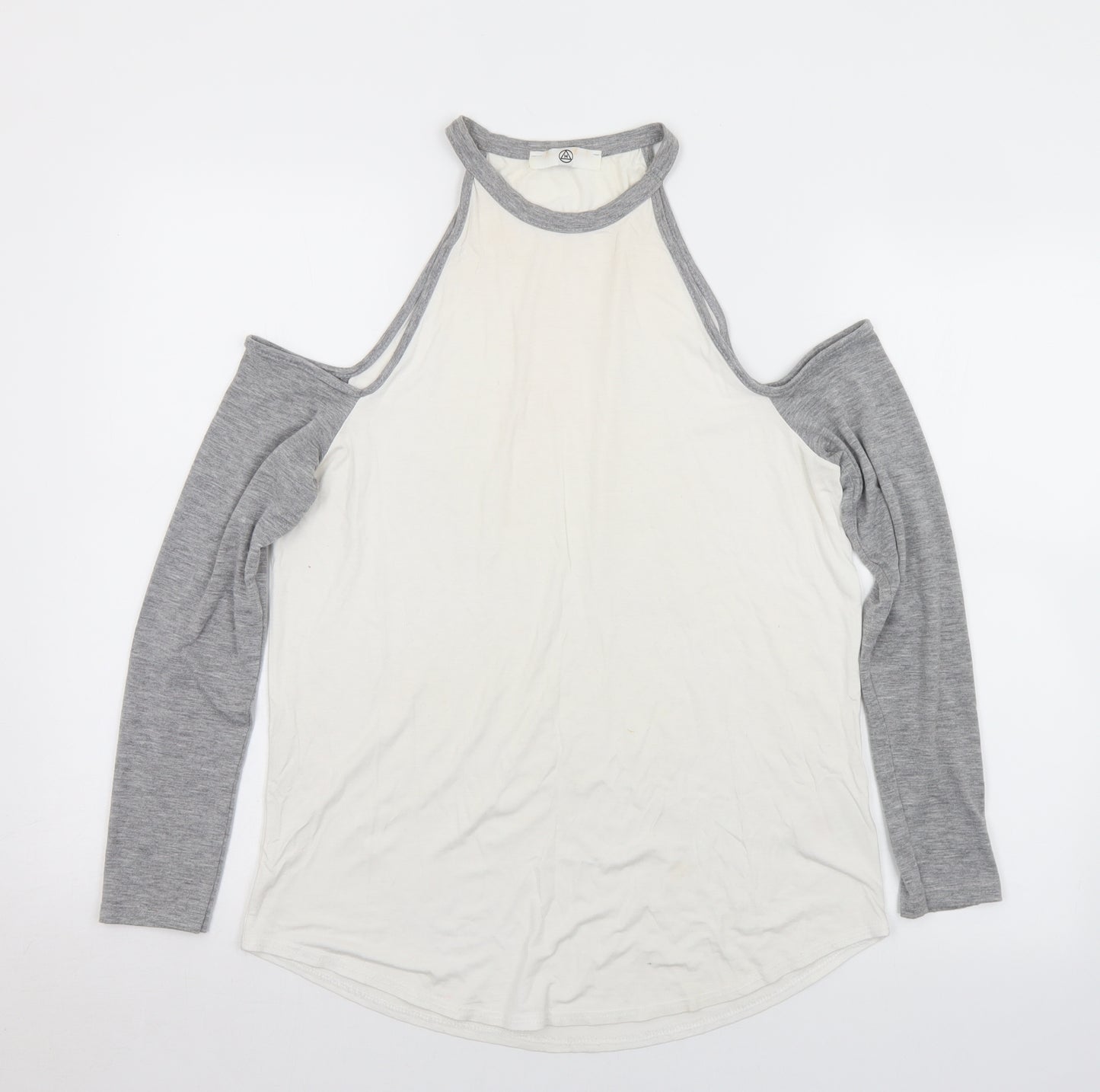 Missguided Womens White  Viscose Basic T-Shirt Size 10 Halter