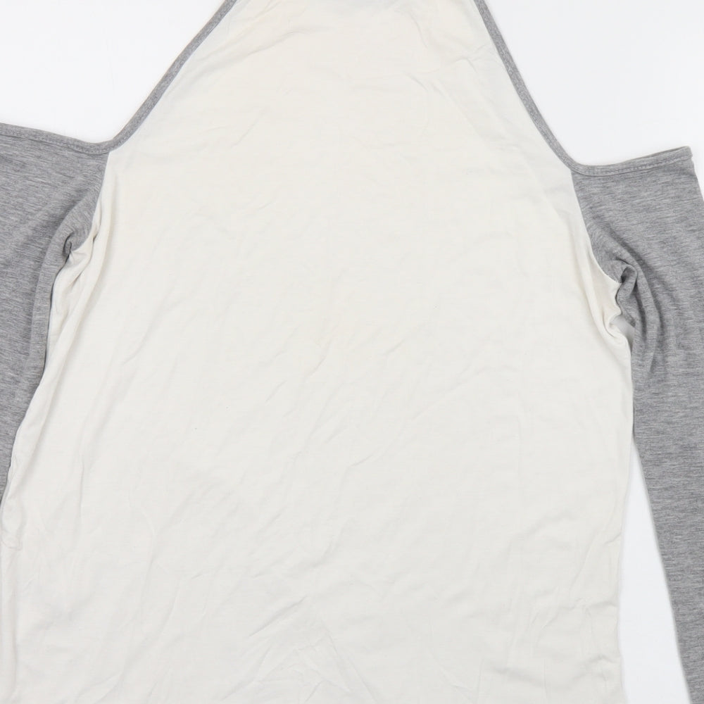 Missguided Womens White  Viscose Basic T-Shirt Size 10 Halter