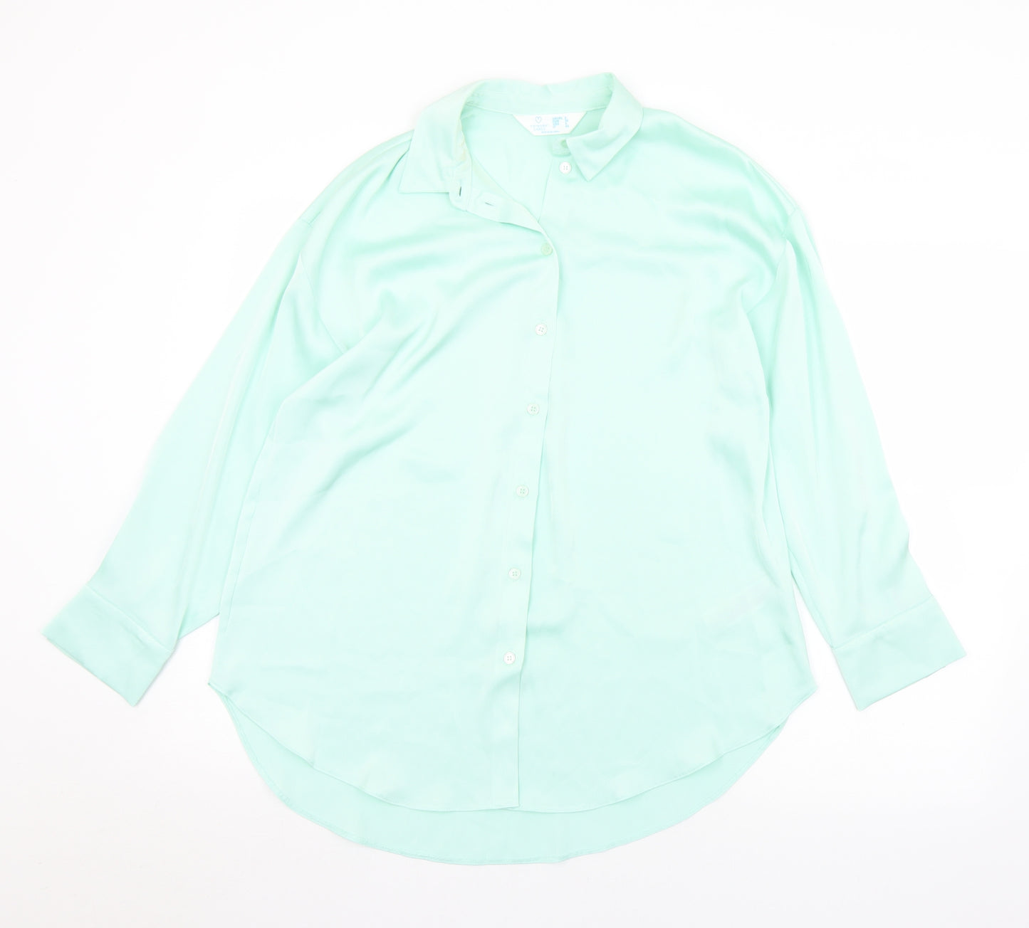 Primark Womens Green  Polyester Basic Blouse Size 8 Collared