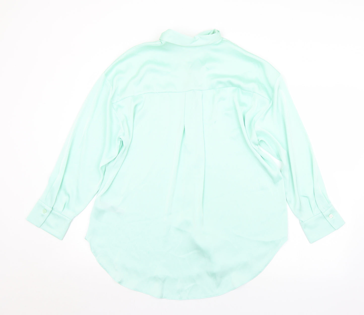 Primark Womens Green  Polyester Basic Blouse Size 8 Collared