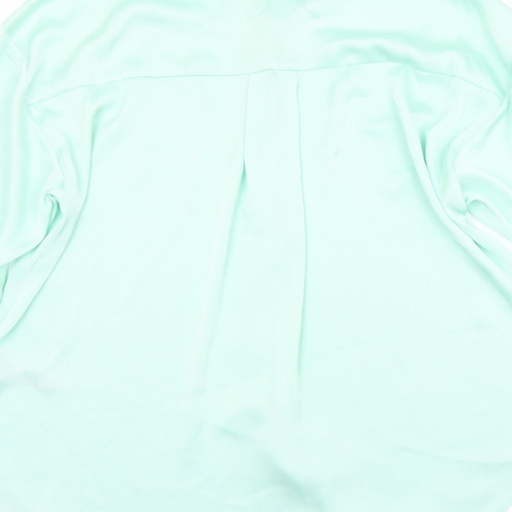 Primark Womens Green  Polyester Basic Blouse Size 8 Collared