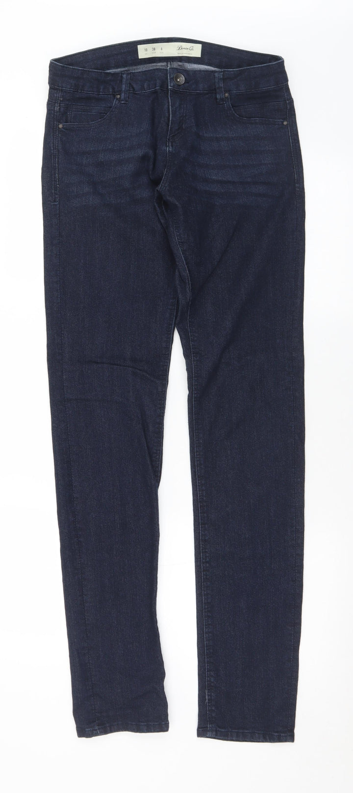 Denim & Co. Womens Blue Cotton Skinny Jeans Size 10 L34 in Regular Button