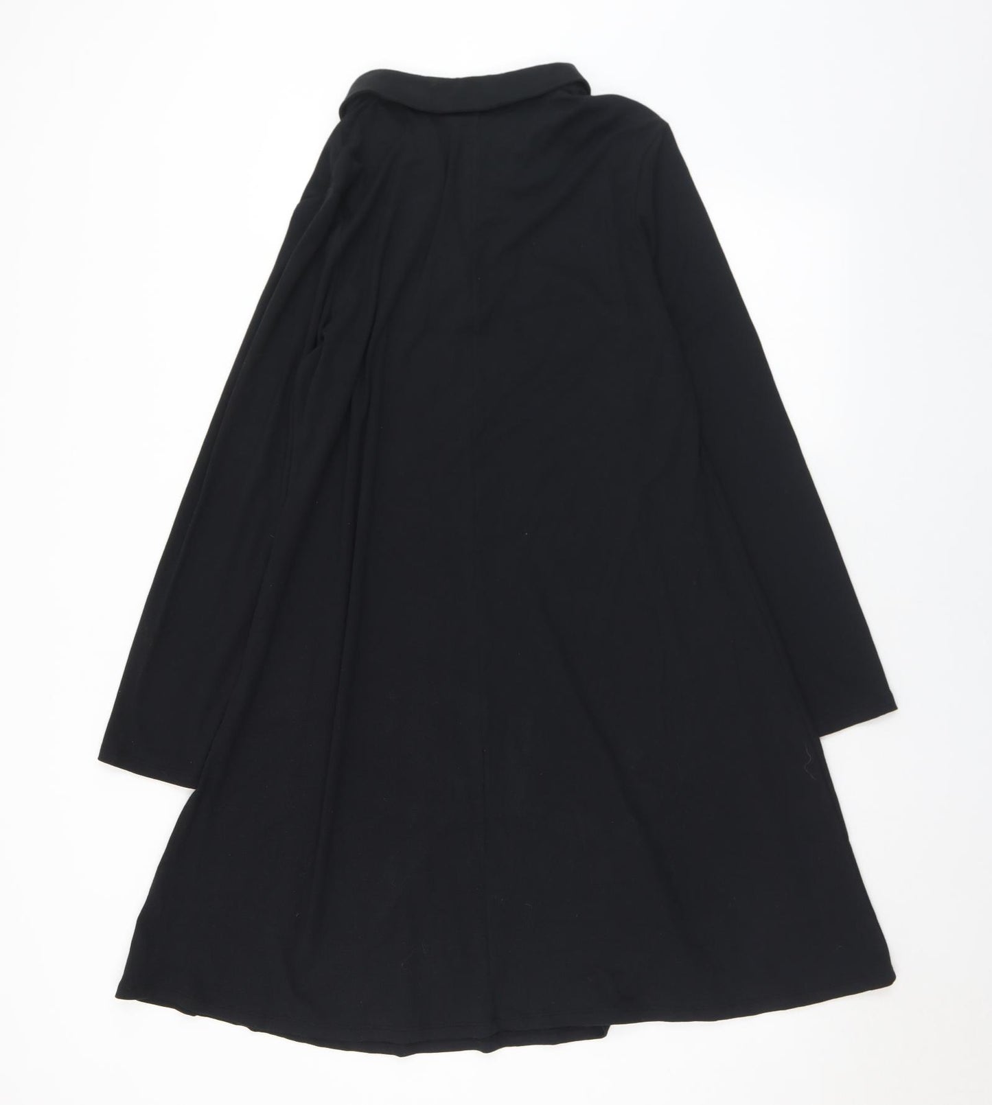 Primark Womens Black  Cotton Jumper Dress  Size 18  Collared Button