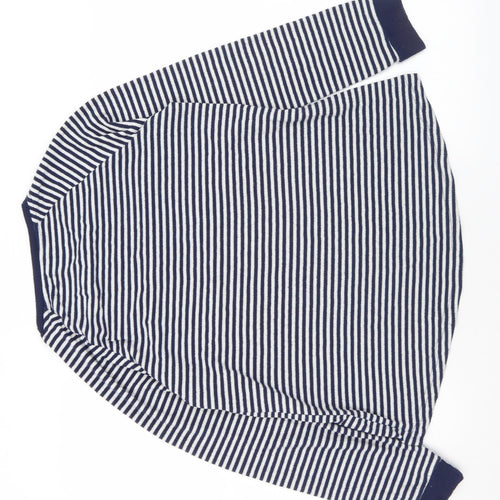Primark Womens Blue Round Neck Striped Polyester Pullover Jumper Size 10   - 10/12