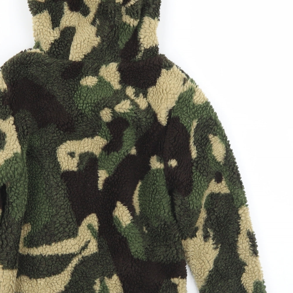 NEXT Boys Green Collared Camouflage Polyester Full Zip Jumper Size 6 Years  Zip