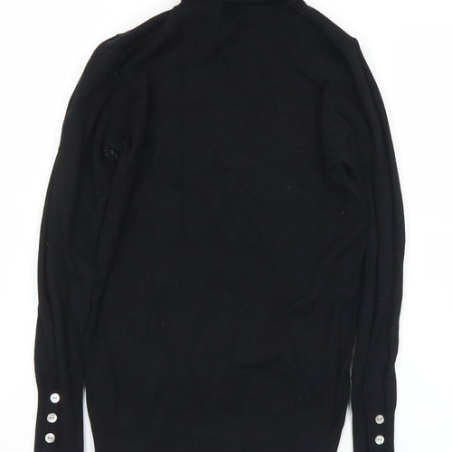 Matalan Womens Black Roll Neck  Viscose Pullover Jumper Size 8