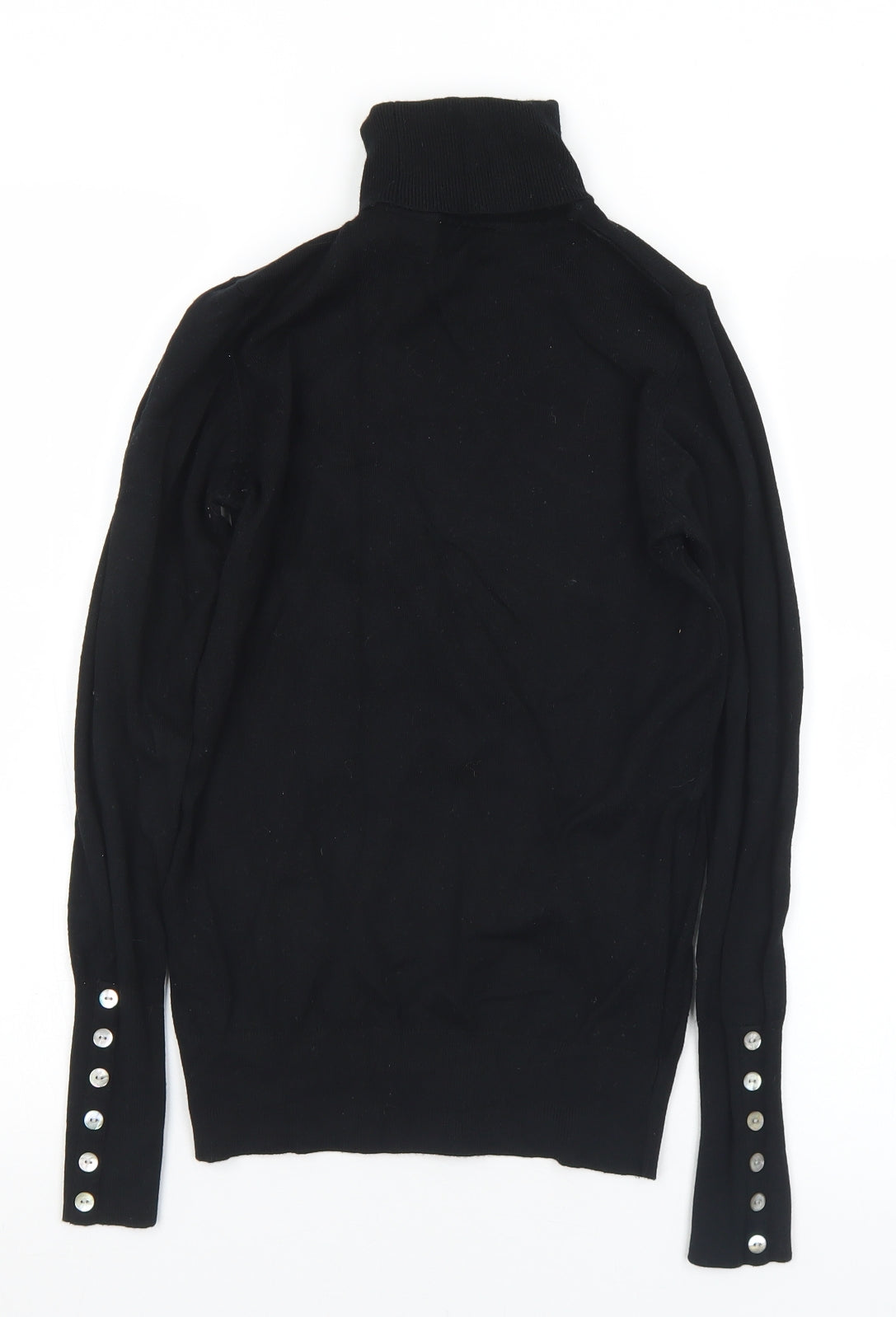 Matalan Womens Black Roll Neck  Viscose Pullover Jumper Size 8
