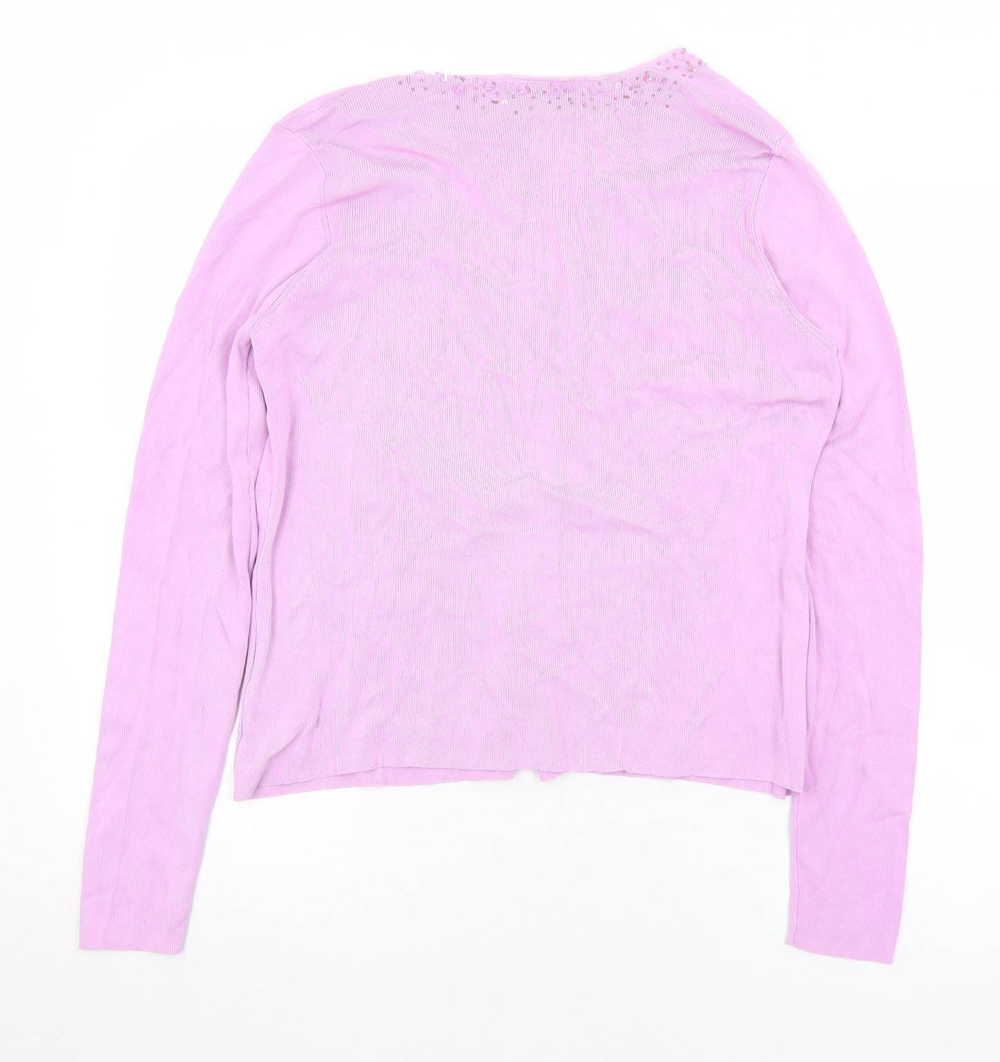 Principles Womens Purple Collared  Viscose Cardigan Jumper Size 16