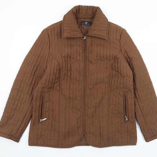 Guisen Womens Brown   Quilted Coat Size M  Zip