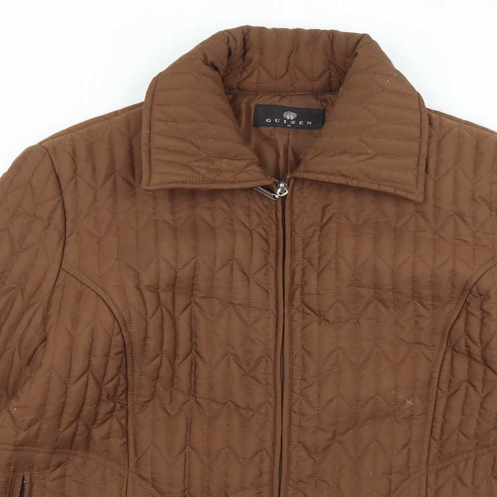 Guisen Womens Brown   Quilted Coat Size M  Zip